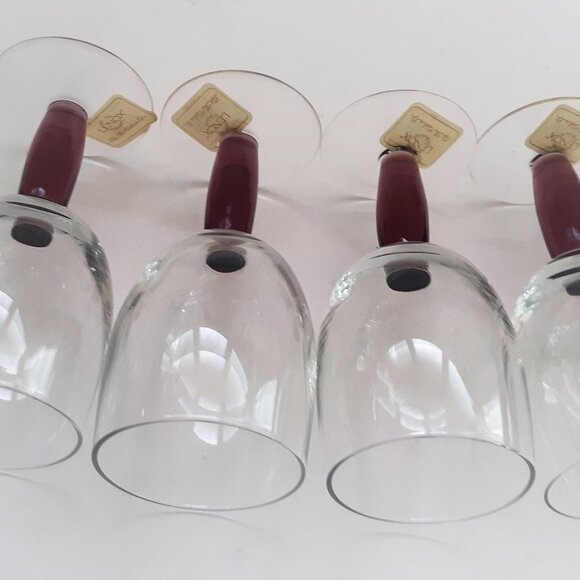 Lenox Crystal Avalon Amethyst Water Wine Goblets Stem Glasses Set of 4 New Cond. - Picture 12 of 15